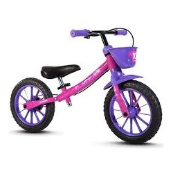 BICICLETA ARO 12 FEM BALANCE ROSA/LILAS NATHOR