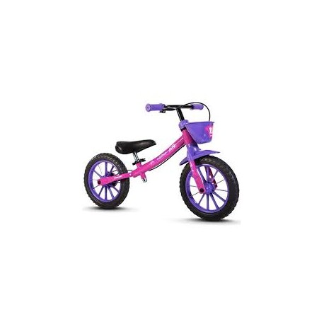 BICICLETA ARO 12 FEM BALANCE ROSA/LILAS NATHOR